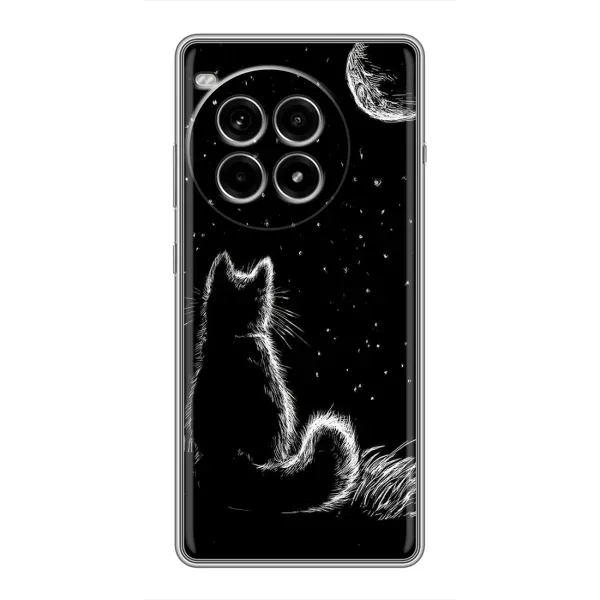 Чохол з принтом «Котик і місяць» для OnePlus Ace 3 Pro Чохол з принтом «Котик і місяць» для OnePlus Ace 3 Pro