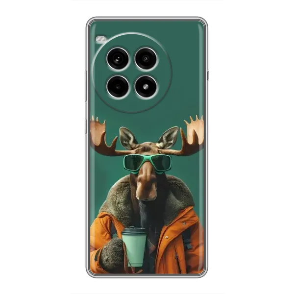 Чохол з принтом «Лось з кавою» для OnePlus Ace 3 Pro Чохол з принтом «Лось з кавою» для OnePlus Ace 3 Pro
