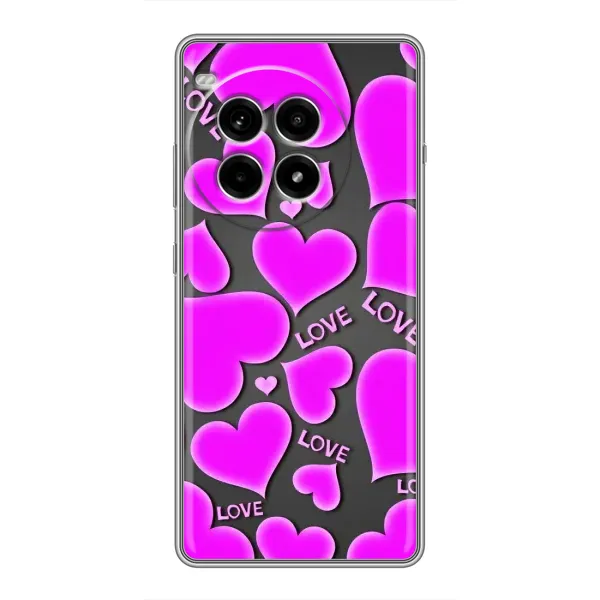Чохол з принтом «Pink hearts» для OnePlus Ace 3 Pro Чохол з принтом «Pink hearts» для OnePlus Ace 3 Pro