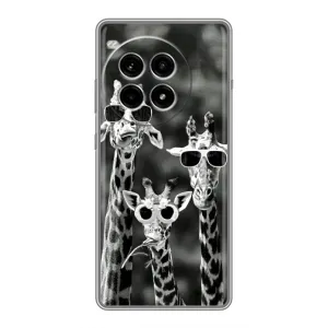 Силіконовий чохол з КАРТИНКАМИ літо для OnePlus Ace 3 Pro (AlphaPrint) (Жирафи в окулярах)