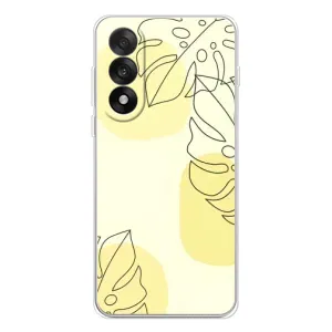 Силконовий чохол з принтом в квітах на OnePlus Ace 5 Ultra (Жовта монстера арт)