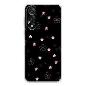 Чохол з розовим принтом для OnePlus Ace 5 Ultra (Рожеві квіти на чорному)