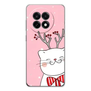 Новогодние Чехлы для 好的。 OnePlus Ace 5 (VPrint) (Зимний кот)