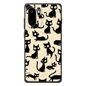 Чехол с рисунком кот на OnePlus Ace 6 (Черные коты)