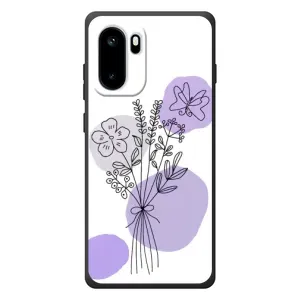 Силиконовый чехол с принтом в цветах на OnePlus Ace 6 (Букет фиолетовая абстракция)
