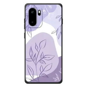 Силиконовый чехол с принтом в цветах на OnePlus Ace 6 (Фиолетовые листья абстракция)