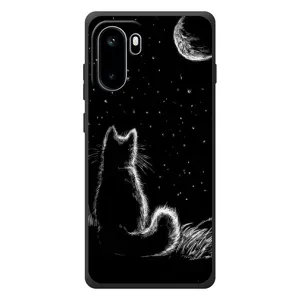 Чохол з принтом для OnePlus Ace 6 (AlphaPrint) Модні коти (Котик і місяць)
