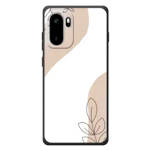 Силиконовый чехол с принтом в цветах на OnePlus Ace 6 (Нюдовая веточка абстракция)