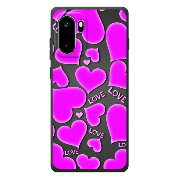 Чехол с принтом «Pink hearts» для OnePlus Ace 6