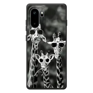 Силиконовый чехол с КАРТИНКАМИ лето для OnePlus Ace 6 (AlphaPrint) (Жирафы в очках)