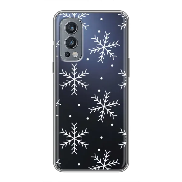Чехол с принтом «Белые снежинки» для OnePlus Nord 2