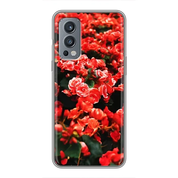 Чехол с принтом «Цветы красные» для OnePlus Nord 2