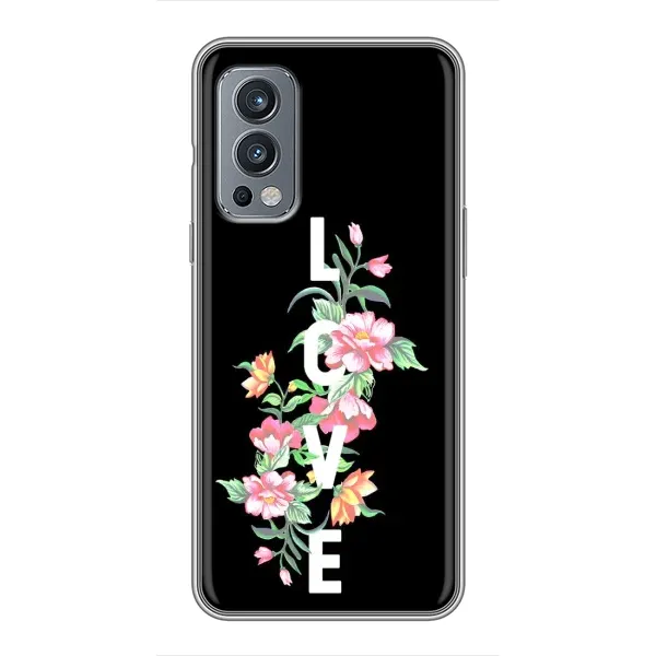 Чохол з принтом «Квіти LOVE» для OnePlus Nord 2