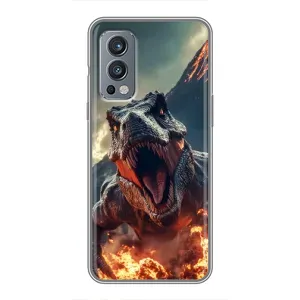 Чохол з картинкою 'Хижаки' для OnePlus Nord 2 (Вогняний динозавр)