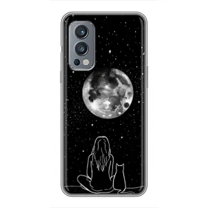 Чохол з малюнком кіт на OnePlus Nord 2 (Дівчина з котом)