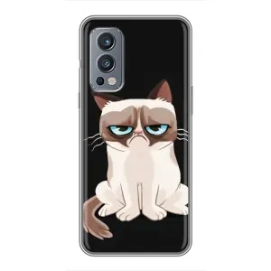 Чохол з принтом для OnePlus Nord 2 (AlphaPrint) Модні коти (Сумний кіт)