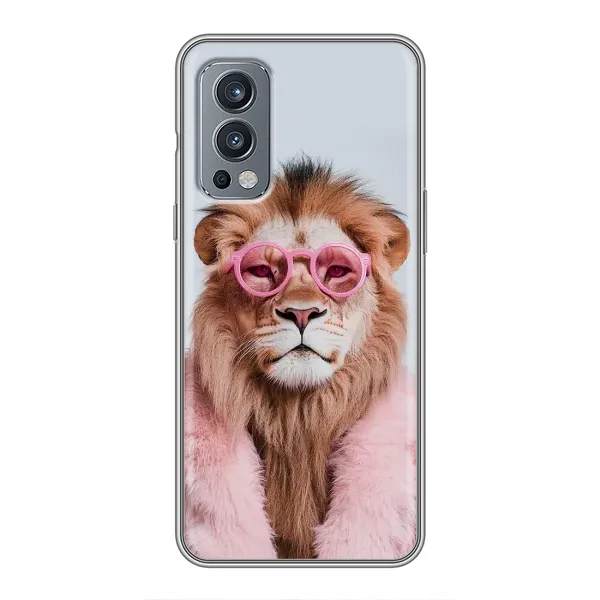 Чехол с принтом «Лев в очках» для OnePlus Nord 2