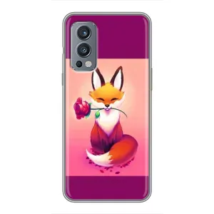 Чехлы с картинкой Лисички для OnePlus Nord 2 (VPrint) (Лисичка с розочкой)