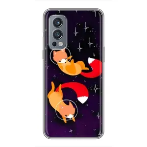 Чехлы с картинкой Лисички для OnePlus Nord 2 (VPrint) (Лисички космонавты)