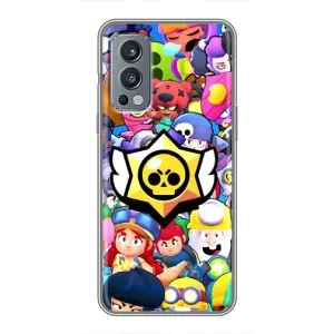 Чехол для OnePlus Nord 2 Бравл Старс (VPrint) (Лого Brawl Stars)