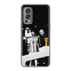 Чехлы для OnePlus Nord 2 (Leo чемпион) (AlphaPrint) (Месси в накидке)