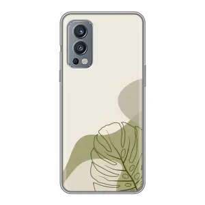 Силконовий чохол з принтом в квітах на OnePlus Nord 2 (Зелена монстера дизайн)