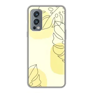 Силконовий чохол з принтом в квітах на OnePlus Nord 2 (Жовта монстера арт)