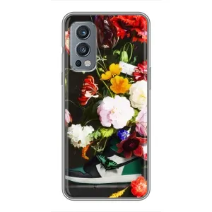 Брендновые Чехлы для OnePlus Nord 2 - (PREMIUMPrint) (Nike цветы)