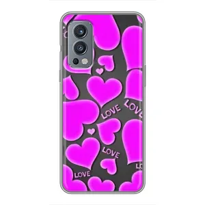 Чехлы для любимой на . ОнеПлюс Норд 2 . (VPrint) (Pink hearts)