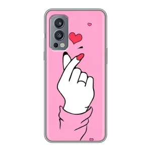 Чехол с принтом для OnePlus Nord 2 (AlphaPrint - Знак сердечка)