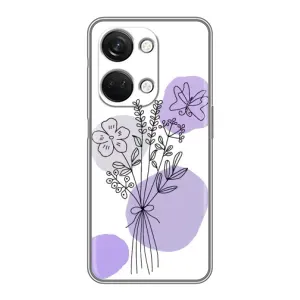 Силиконовый чехол с принтом в цветах на OnePlus Nord 3 5G (Букет фиолетовая абстракция)