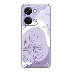 Силиконовый чехол с принтом в цветах на OnePlus Nord 3 5G (Фиолетовые листья абстракция)