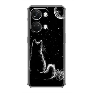 Чехол с принтом для OnePlus Nord 3 5G (AlphaPrint) Модные коты (Котик и луна)