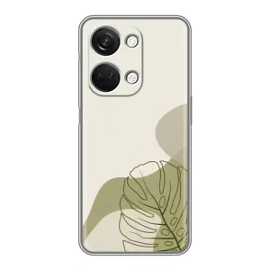 Силиконовый чехол с принтом в цветах на OnePlus Nord 3 5G (Зеленая монстера дизайн)