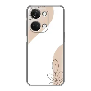 Силиконовый чехол с принтом в цветах на OnePlus Nord 3 5G (Нюдовая веточка абстракция)