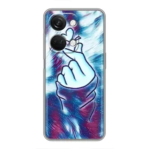 Чехол с принтом для OnePlus Nord 3 5G (AlphaPrint - Знак сердечка) (Радужное сердце)