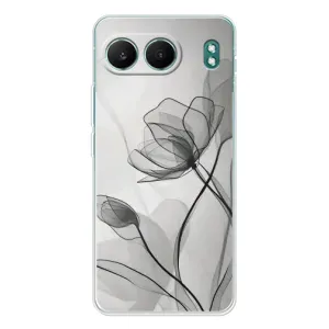 Чохол з квітковим принтом на OnePlus НоРД 4 (Чорні квіти)
