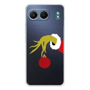 Зимні Чохли для OnePlus НоРД 4 - прозорий фон (Грінч з іграшкою)