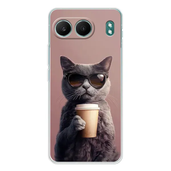 Чехол с принтом «Кот с кофе» для OnePlus Nord 4