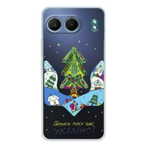 Зимні Чохли для OnePlus НоРД 4 - прозорий фон (Різдвяний герб)