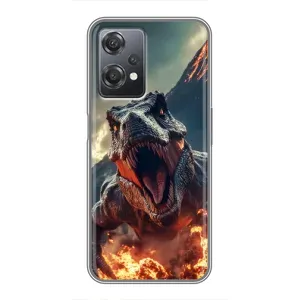 Чехол с картинкой «Хищники» для OnePlus Nord CE 2 (5G) (IV2201) (Огненный динозавр)
