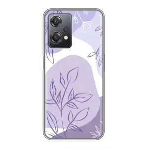 Силиконовый чехол с принтом в цветах на OnePlus Nord CE 2 (5G) (IV2201) (Фиолетовые листья абстракция)