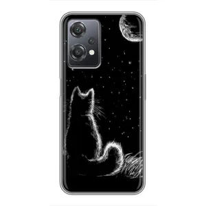 Чохол з принтом для OnePlus Nord CE 2 (5G) (IV2201) (AlphaPrint) Модні коти (Котик і місяць)