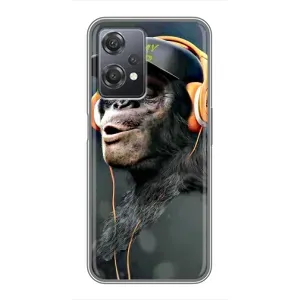 Чехол с Обезьянами OnePlus Nord CE 2 (5G) (IV2201) - (AlphaPrint) (В наушниках)