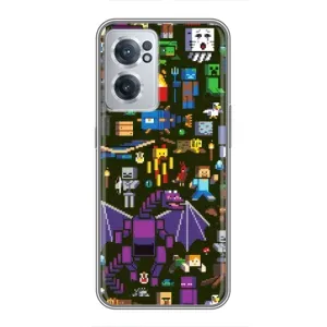 Чехол Майнкрафт на OnePlus Nord CE 2 Lite 5G (AlphaPrint) Minecraft (Коллаж Майнкрафт)