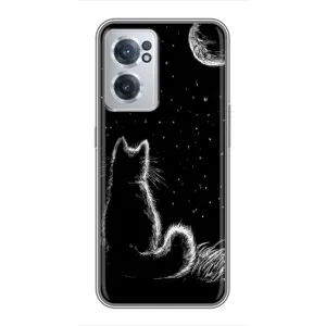 Чехол с принтом для OnePlus Nord CE 2 Lite 5G (AlphaPrint) Модные коты (Котик и луна)