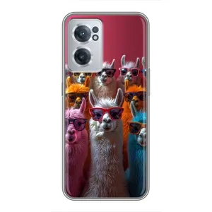 Чохол з принтом стильні тварини для OnePlus Норд ЦЕ 2 Лайт 5Ж (Лами в окулярах)