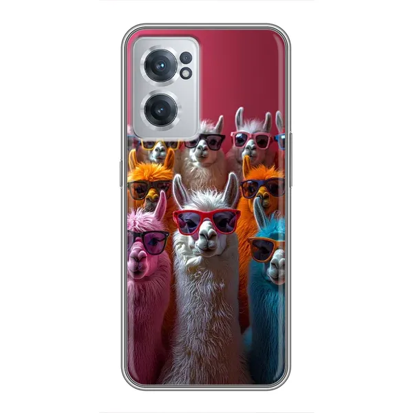 Чохол з принтом «Лами в окулярах» для OnePlus Nord CE 2 Lite 5G