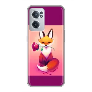 Чехлы с картинкой Лисички для OnePlus Nord CE 2 Lite 5G (VPrint) (Лисичка с розочкой)