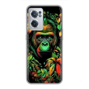 Чехол с Обезьянами OnePlus Nord CE 2 Lite 5G - (AlphaPrint) (Обезьяна в тропиках)